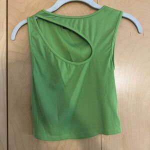 Pull&Bear Lime Green Cropped Tank Top